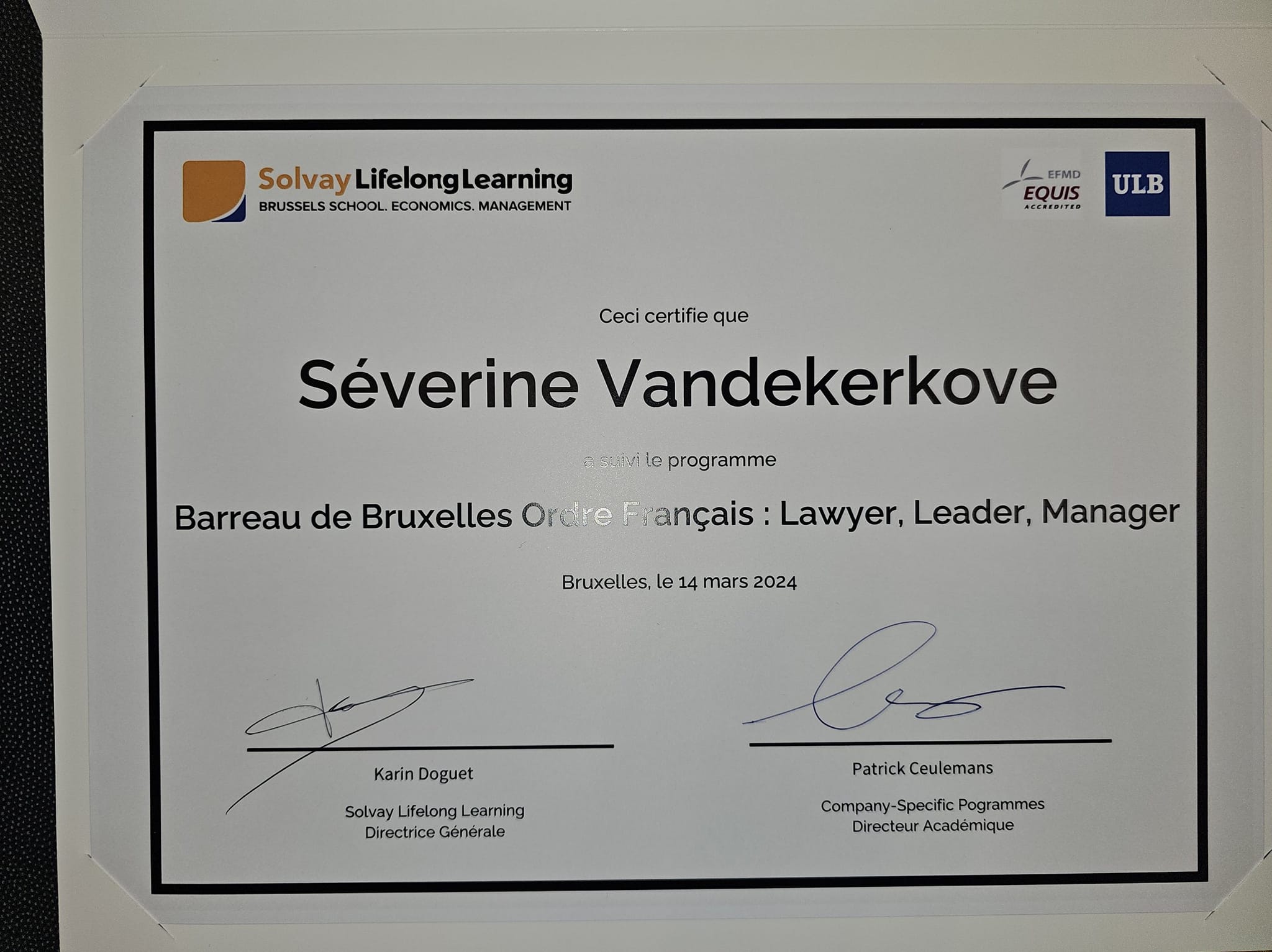 Ontwikkeling van Juridische en Managementvaardigheden: Mijn Reis bij de “Lawyer, Leader, Manager” Training aan Solvay