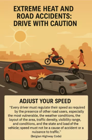 🚗 Extreme Heat and Road Accidents: Why You Must Adjust Your Speed