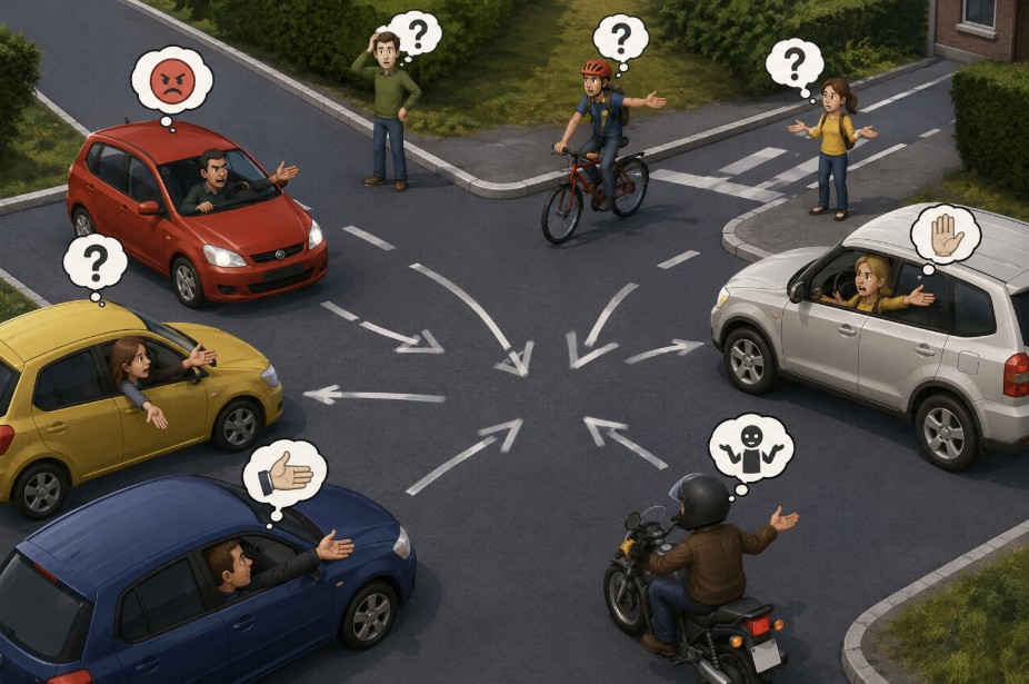 Right of way ≠ survival of the fittest at intersections